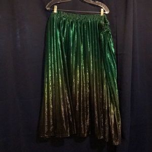 ModCloth 4x velvet pleated ombre midi skirt